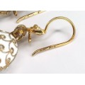 Opulenți cercei candelabru în stil Fabergé | argint aurit & email | Rusia